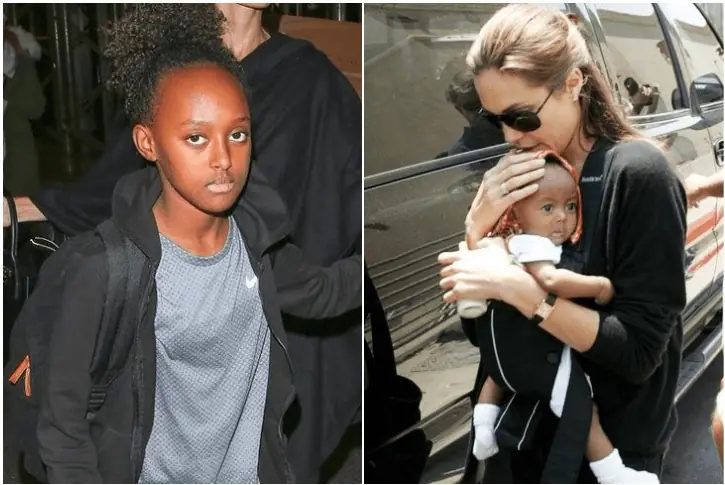 Zahara Marley Jolie-Pitt and Angelina Jolie