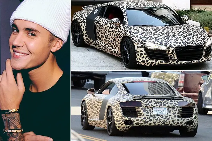 Justin Bieber – Audi R8, avaliado em US$ 250 mil