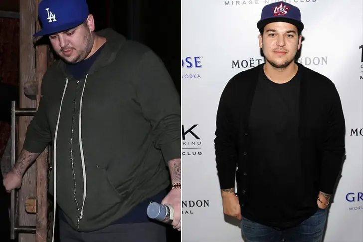 Rob Kardashian –  40lbs – Nutritious Diet With Low Fat & Sugar & Regular Exercise Routines