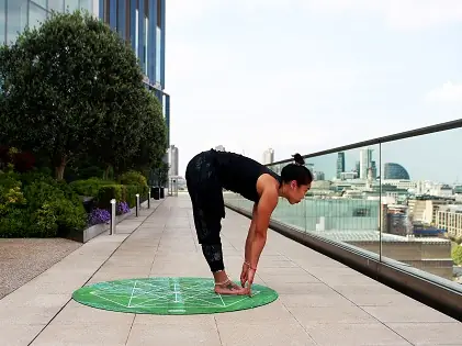 woman yoga meditating standing