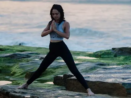 woman yoga meditating scenery